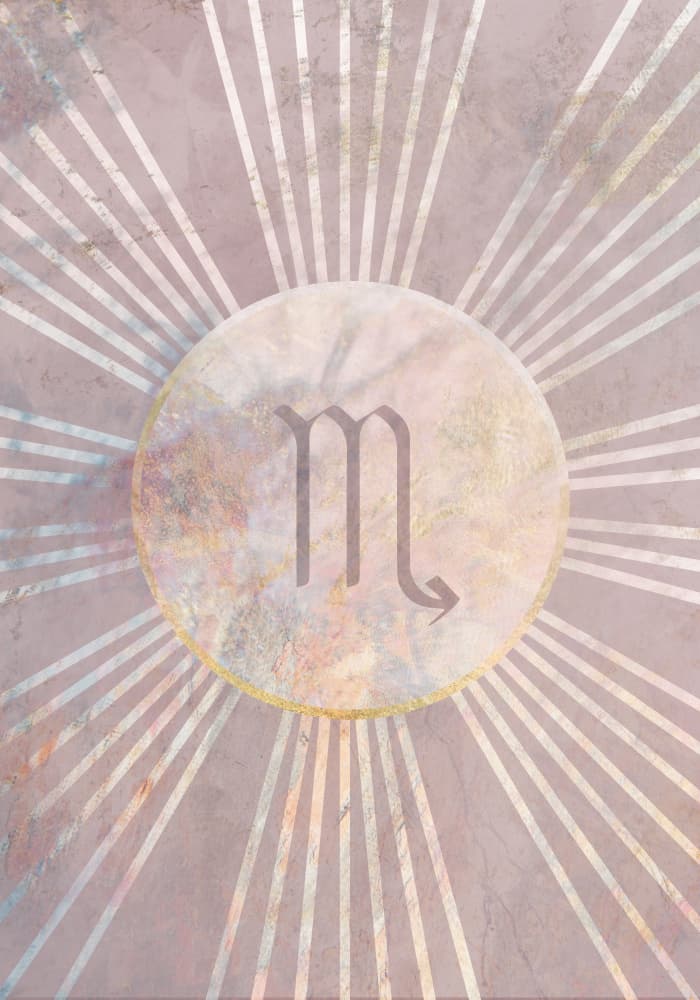 Vintage Scorpio Zodiac by Sarah Manovski — canvas wall art