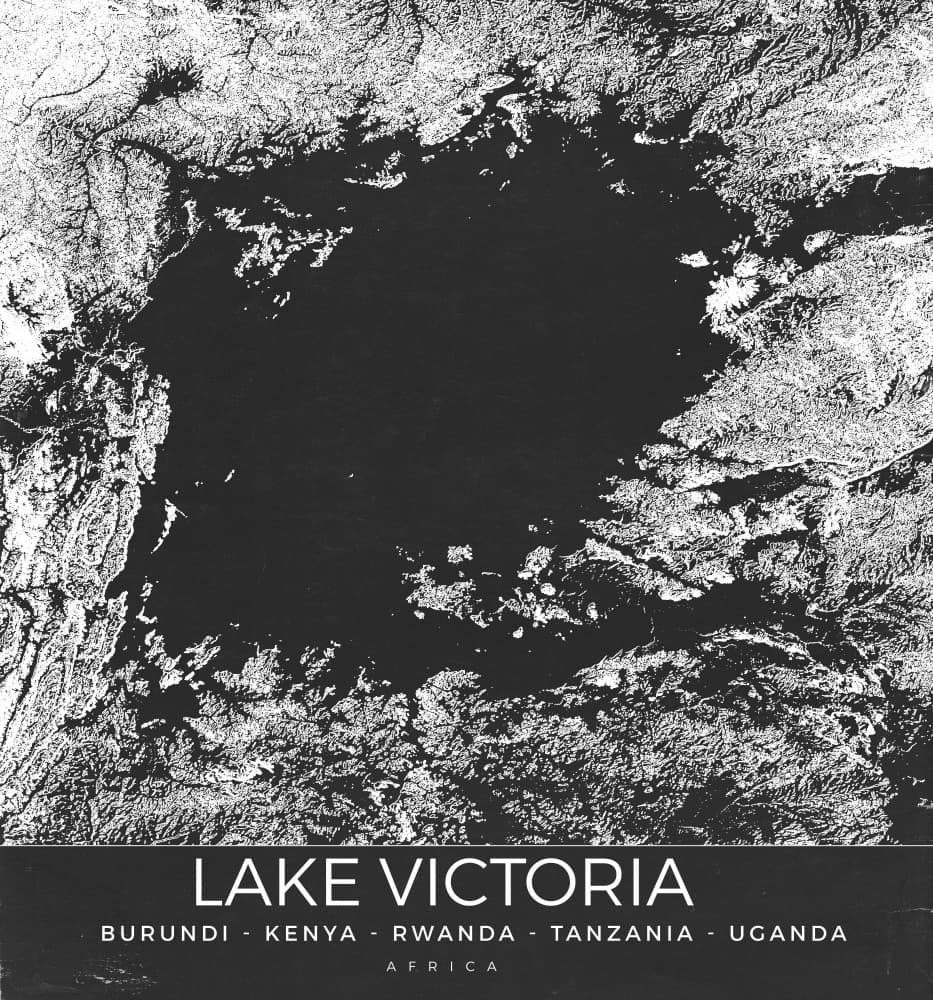 Lake Victoria Africa Map by Nicholas — canvas wall art
