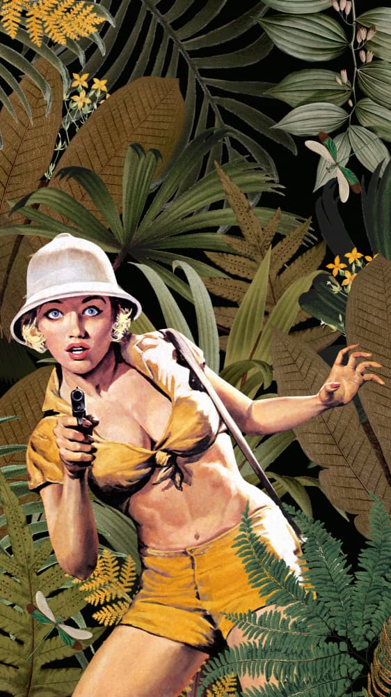 Retro Jungle Explorer by Marja van den Hurk — canvas wall art