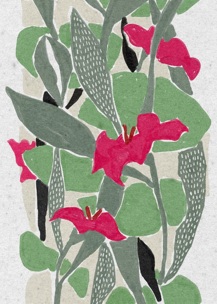 Vibrant Botanical Blooms by Ophelia Pang — canvas wall art