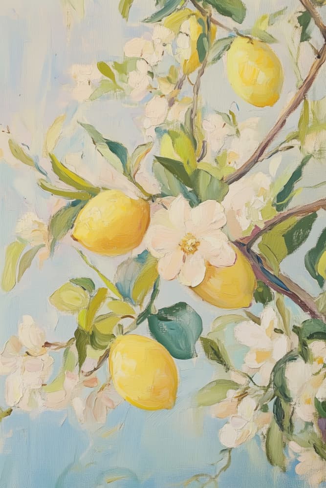Flowering Lemon Tree by Melloi Art Prints — canvas wall art