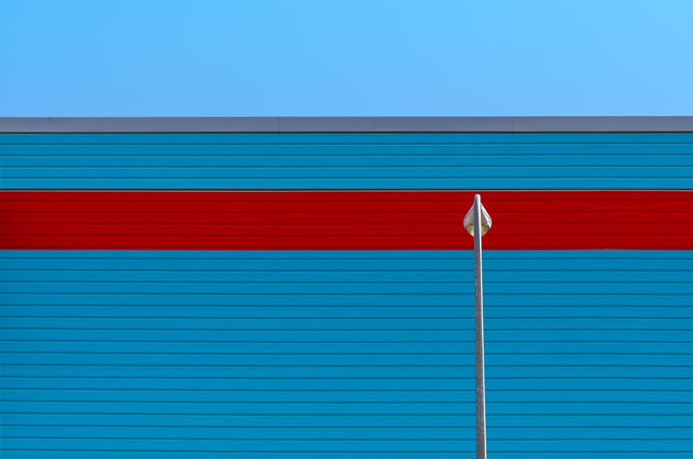 Blue Wall Red Stripe by Alfonso Novillo — canvas wall art