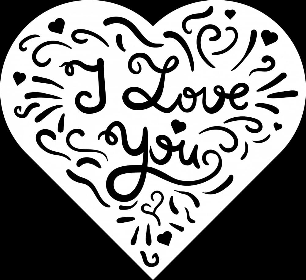 I Love You Heart Script by Marika Barsrsind β canvas wall art