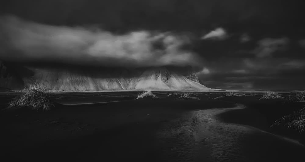 Dark Mountain Beach Path by Saskia Dingemans — canvas wall art