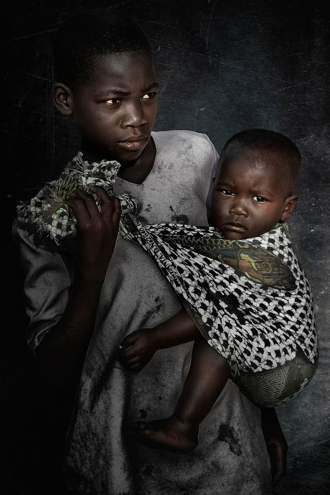 Young Brothers Portrait by Antonio Grambone — canvas wall art