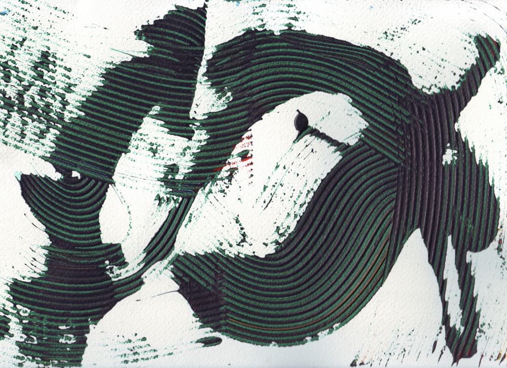 Textured Green Abstract Strokes by Rafal Kulik — canvas wall art