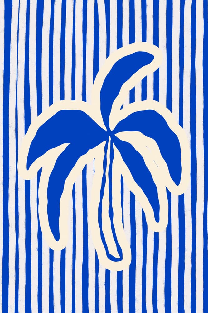 Blue Banana Stripes by Treechild — canvas wall art