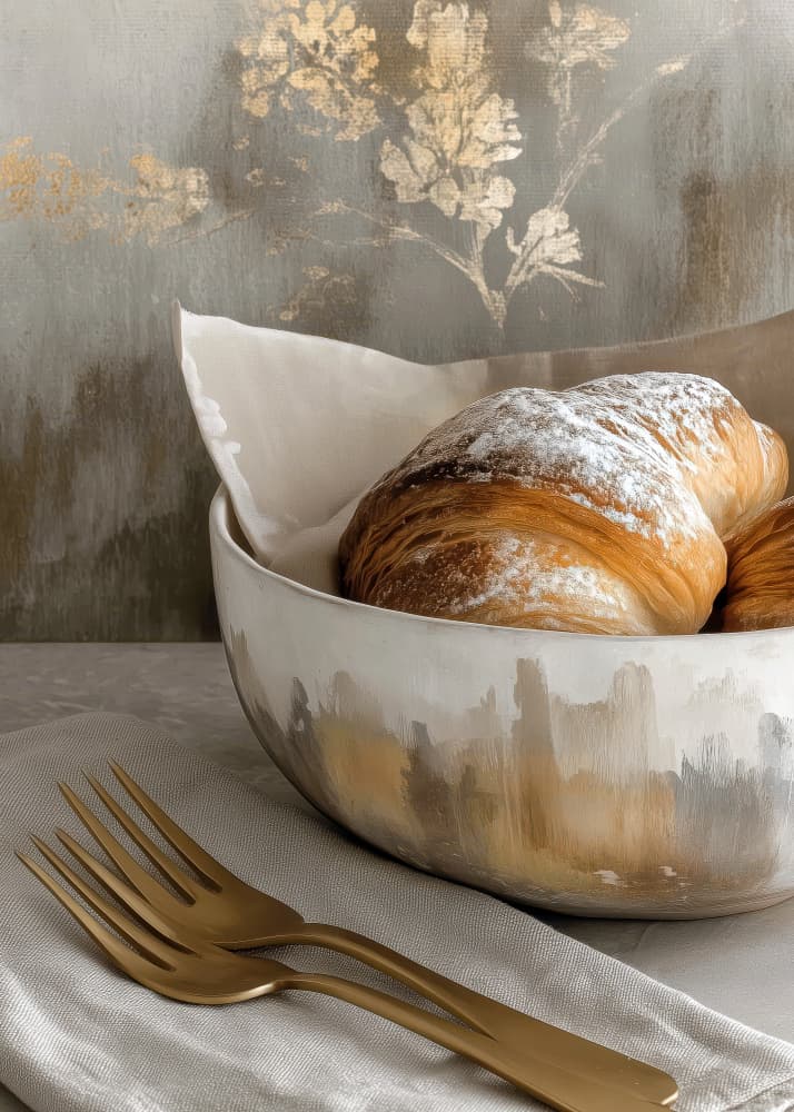 Elegant Golden Breakfast by Justyna Jaszke — canvas wall art