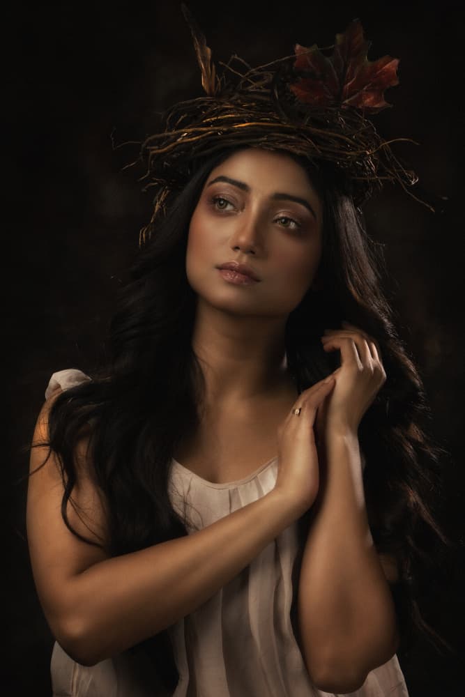 Ethereal Woman Nature Crown by JAYATU CHANDRA DAS — canvas wall art