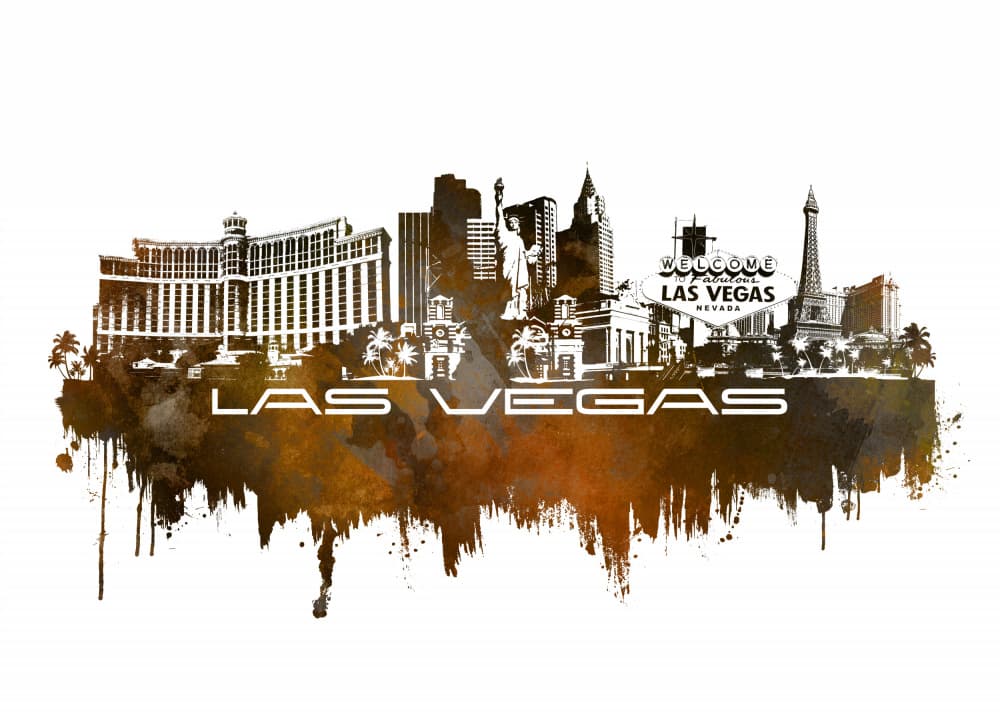 Las Vegas Cityscape by Justyna Jaszke — canvas wall art