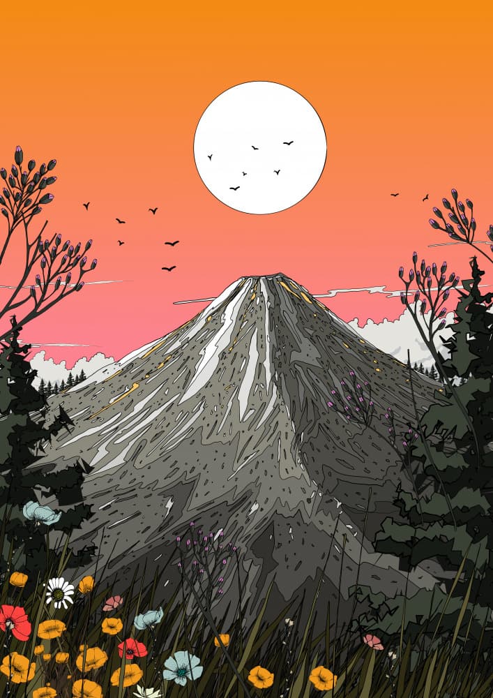 Colorful Mountain Sunrise by Nicholas — canvas wall art