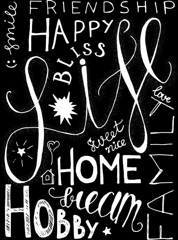 Happy Life Words by Marika Barsrsind β canvas wall art