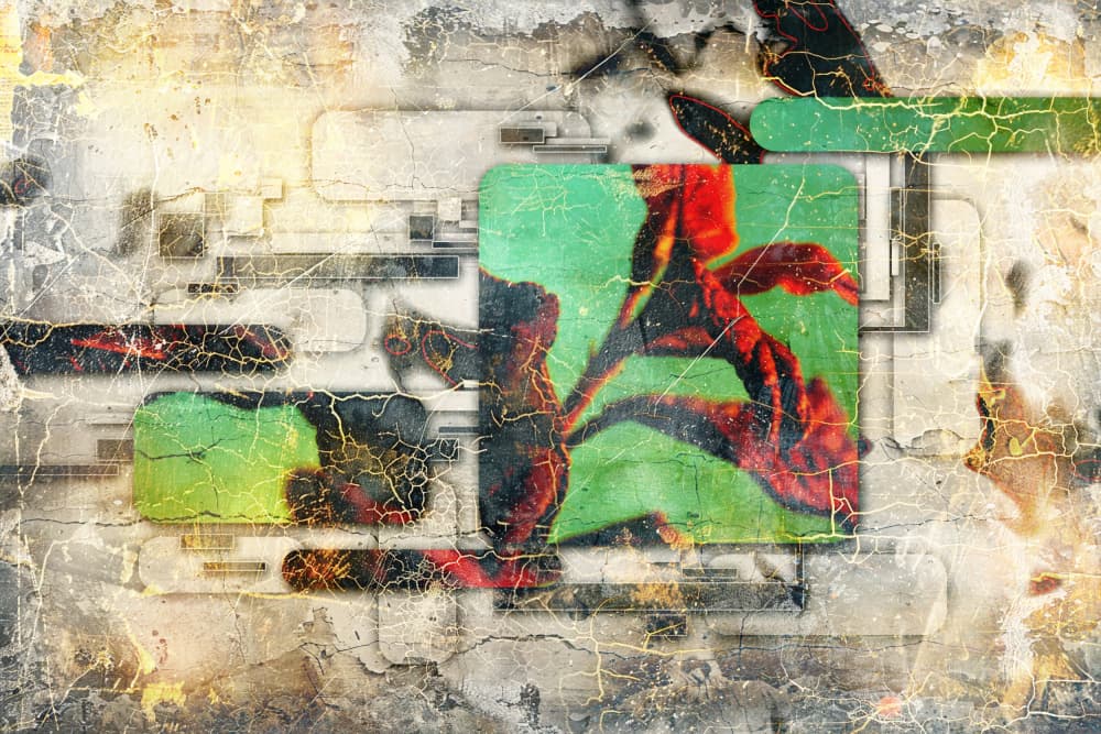 Abstract Grunge Art Elements On a Textured Background 38 by Rafal Kulik — canvas wall art