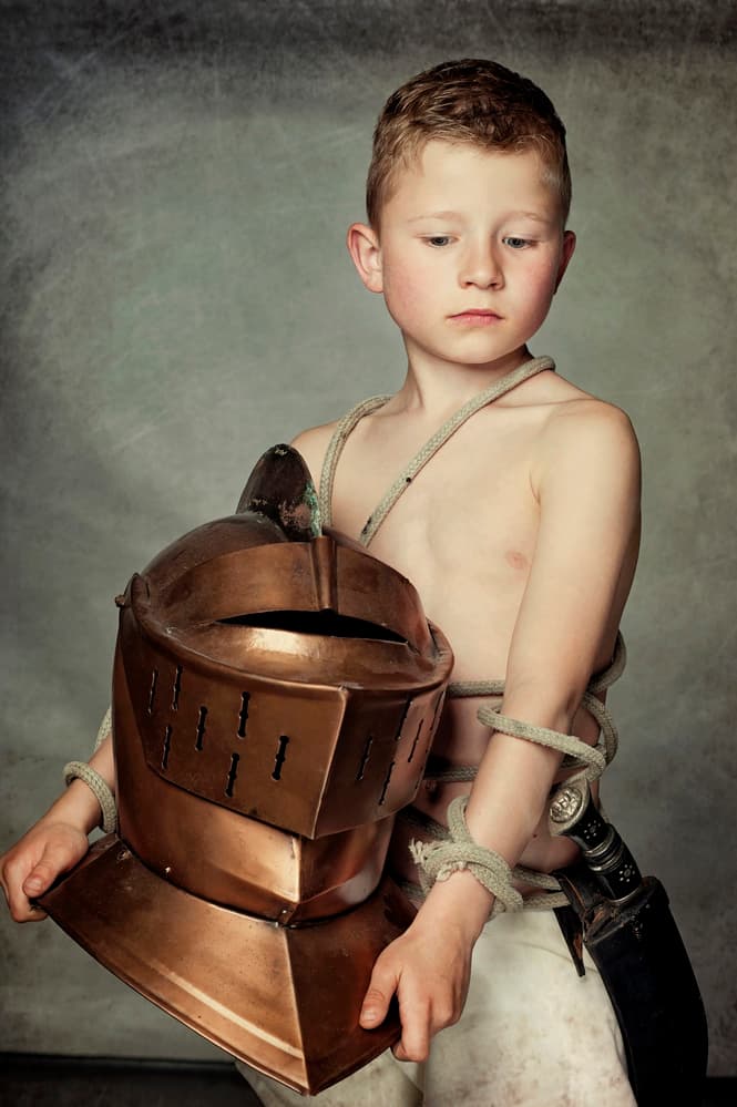 Pensive Young Warrior by Monika Vanhercke — canvas wall art