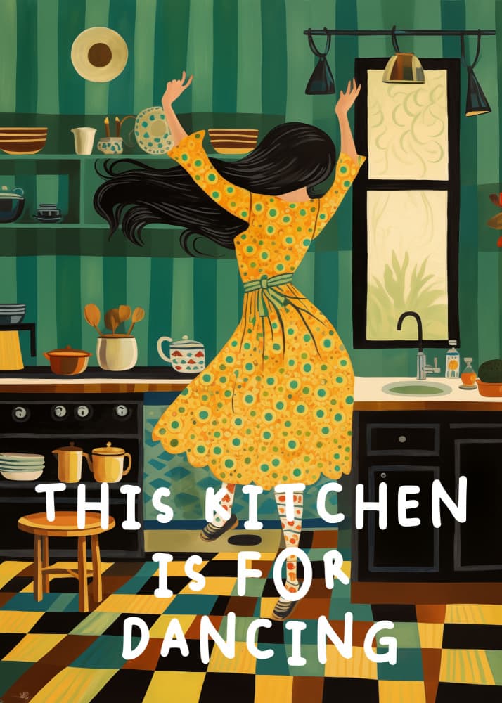Joyful Kitchen Dance by Andreas Magnusson — canvas wall art