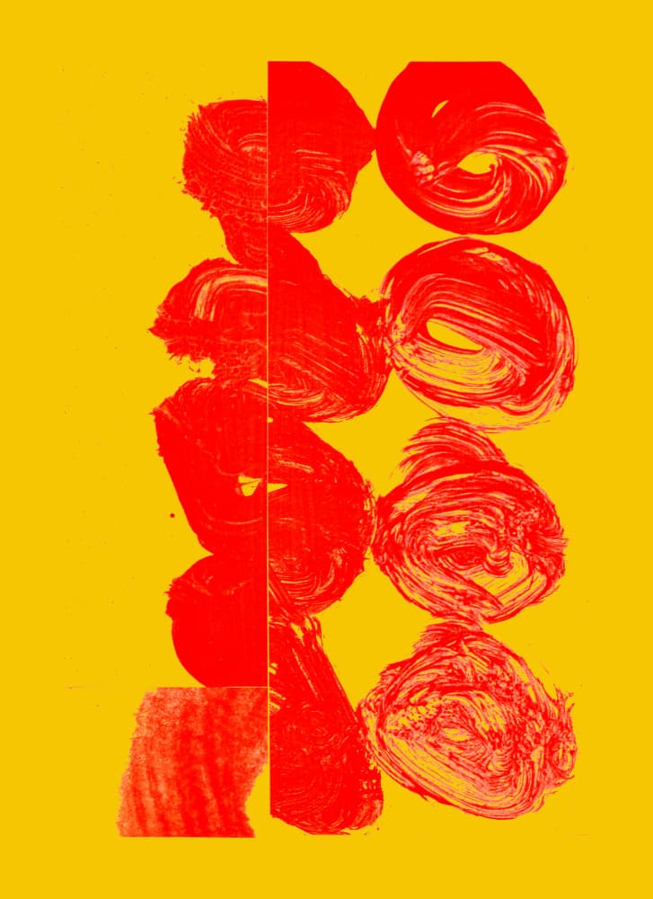 Abstract Red Yellow Strokes by Diana Jahns — canvas wall art