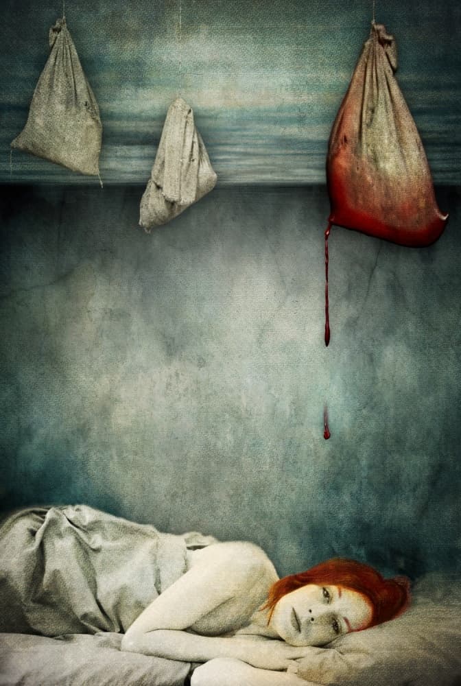 Dripping Blood Slumber by Lucyna Łazarska ( Lucynda Lu ) — canvas wall art