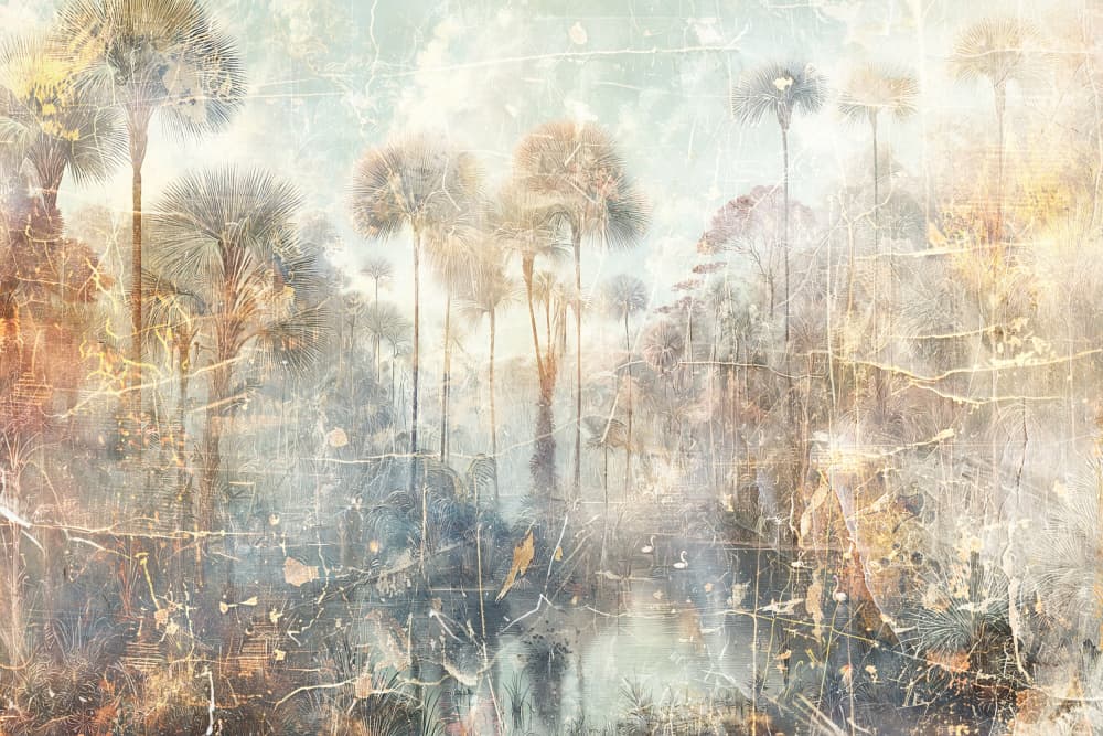 Misty Palm Wetlands by Rafal Kulik — canvas wall art