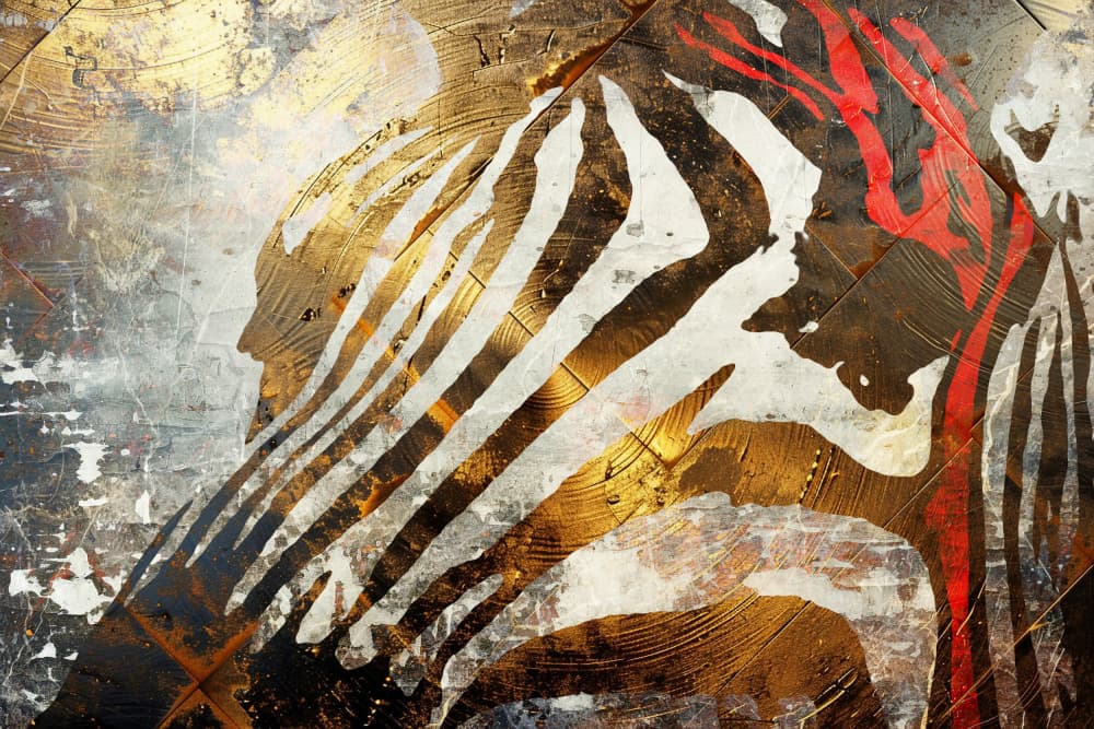 Golden Zebra Stripes by Rafal Kulik — canvas wall art