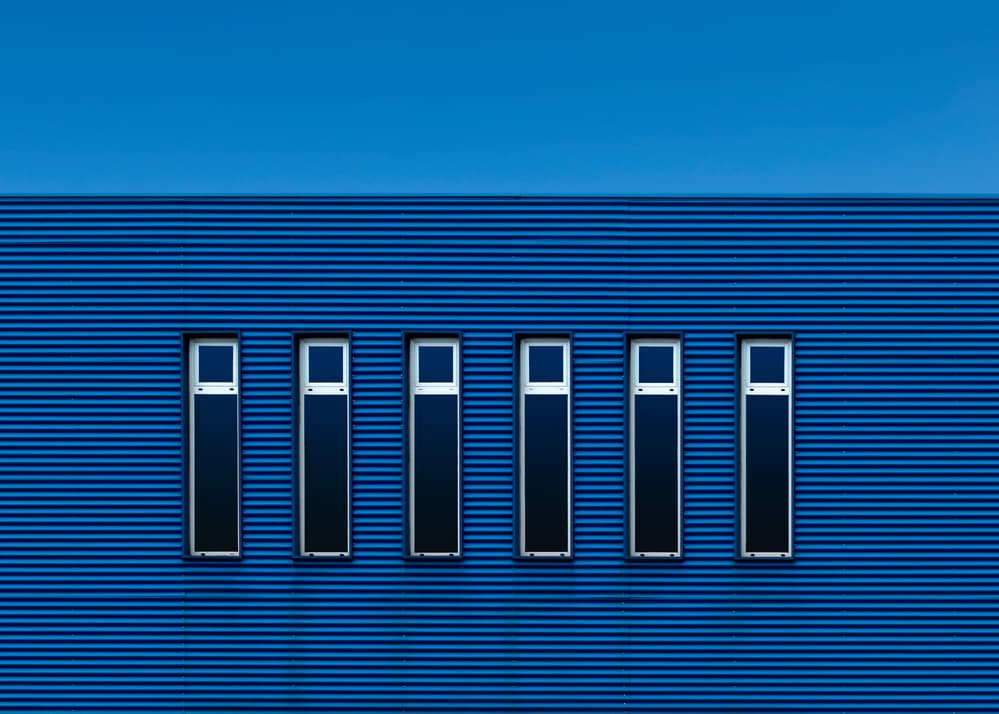 Vibrant Blue Architecture by Alfonso Novillo — canvas wall art