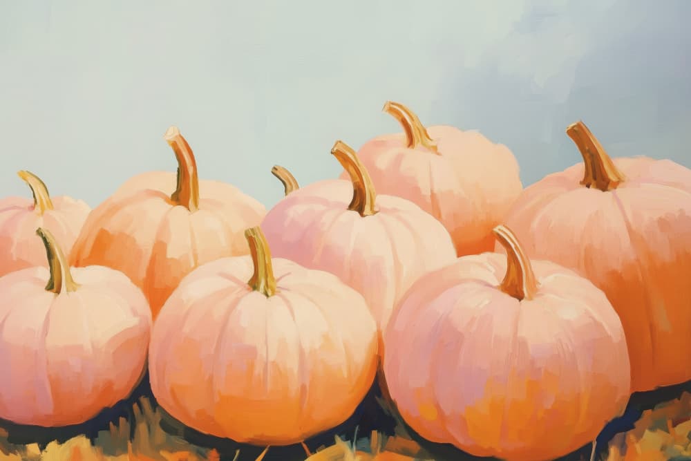 Soft Autumn Pumpkins by Melloi Art Prints — canvas wall art