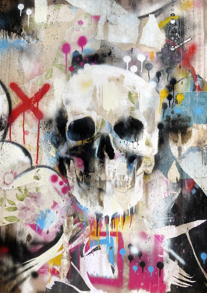 Urban Grunge Skull by Famous When Dead — canvas wall art