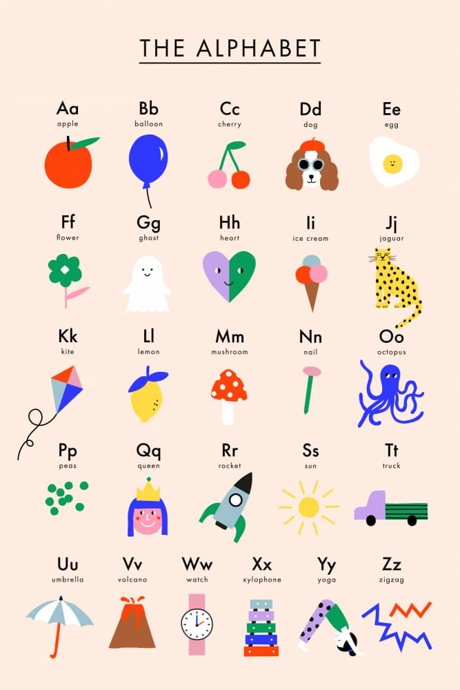 Colorful Kids Alphabet by Maren Gross — canvas wall art