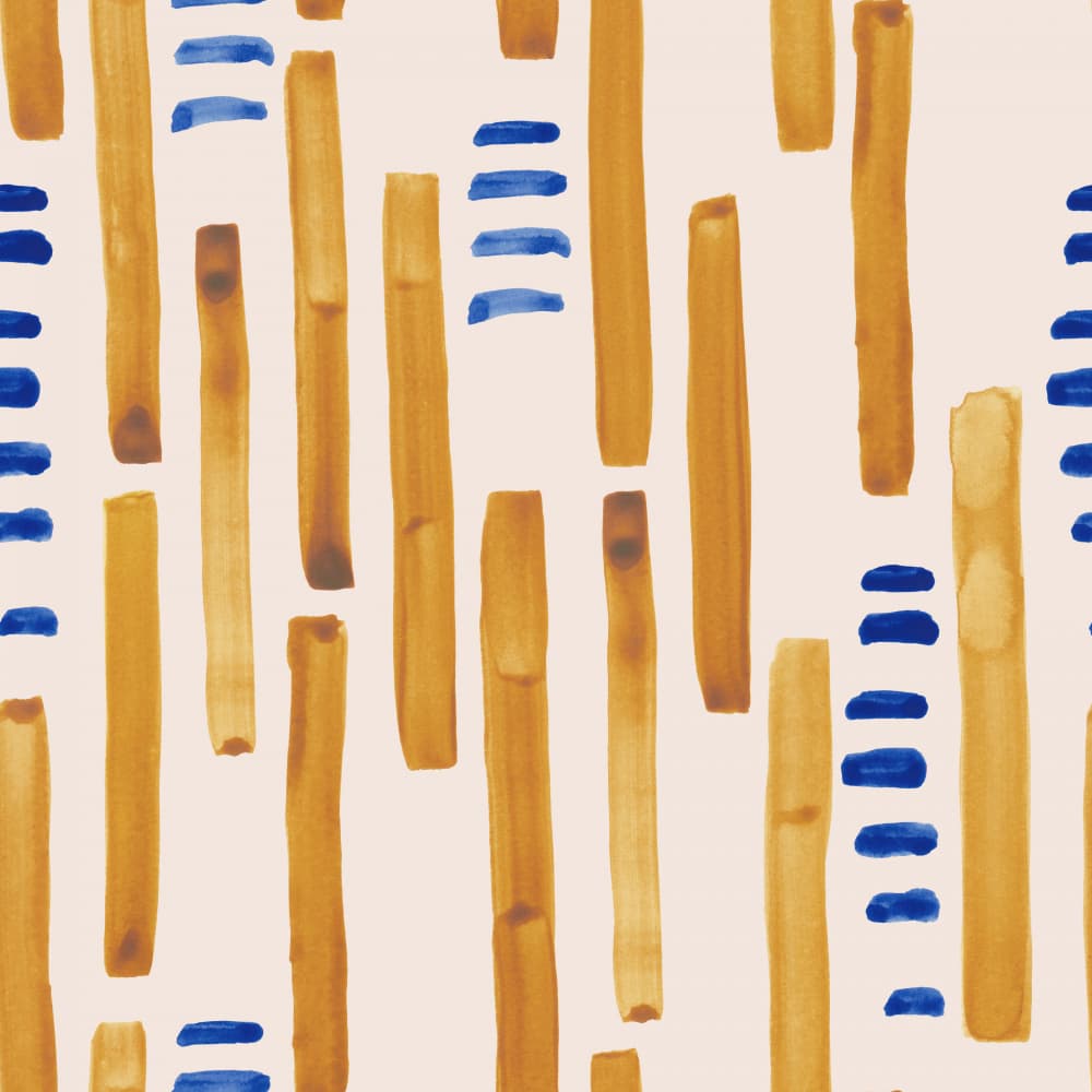 Blue Gold Brushstrokes by Irene Demetri — canvas wall art
