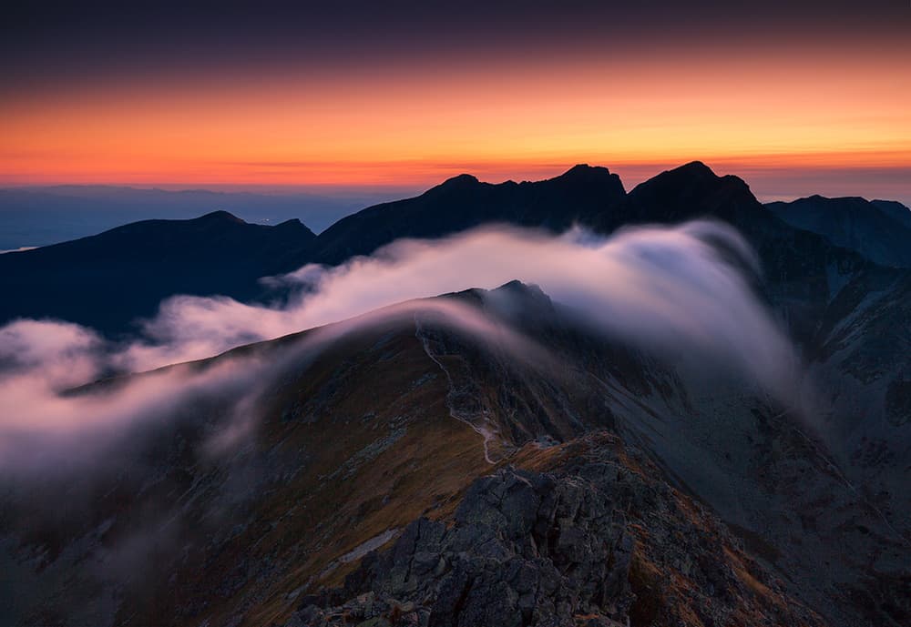 Dramatic Mountain Cloud Flow by Karol Nienartowicz — canvas wall art