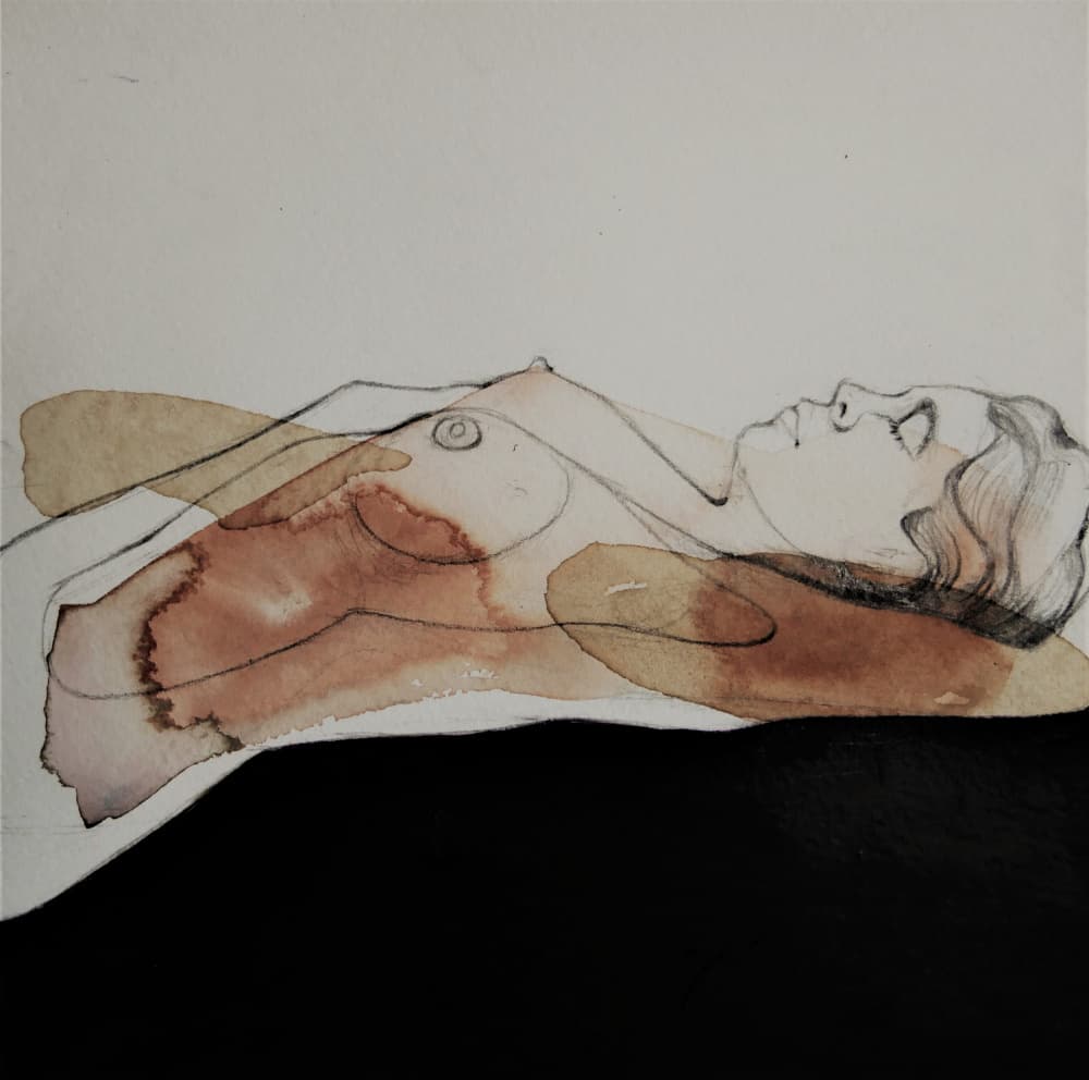 Calm Watercolor Nude by Doris Schmitz — canvas wall art