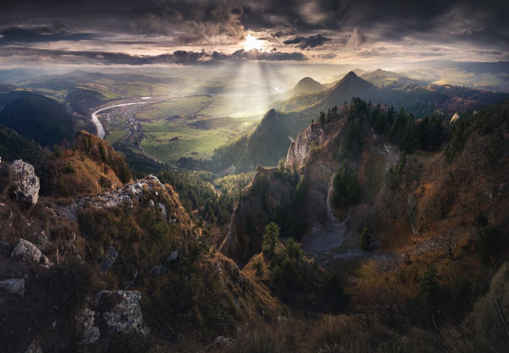 Dramatic Mountain Valley by Karol Nienartowicz — canvas wall art