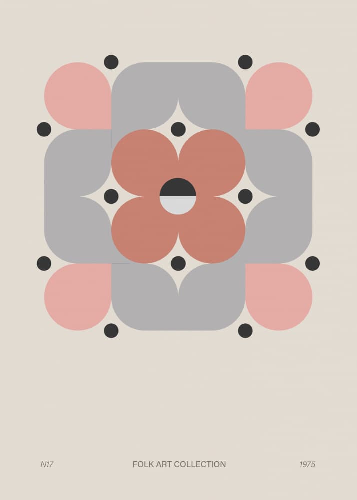 Geometric Folk Flower by Paperago — canvas wall art