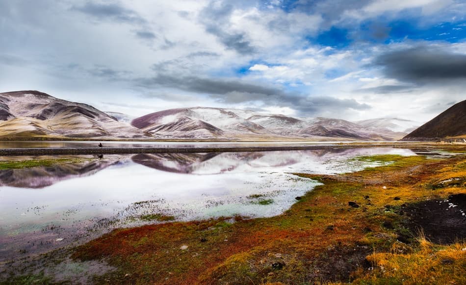 Snowy Mountain Lake Reflection by Nicolas Marino — canvas wall art