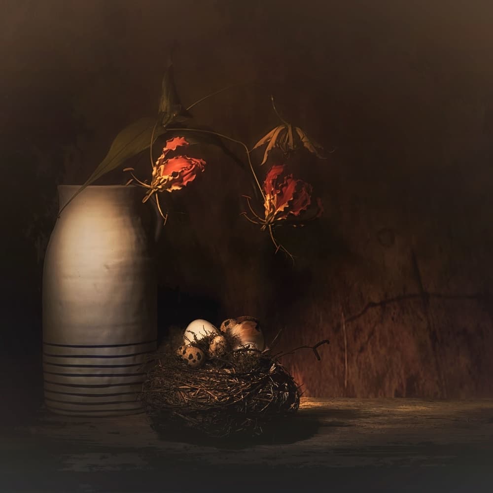Rustic Floral Still Life by Saskia Dingemans — canvas wall art