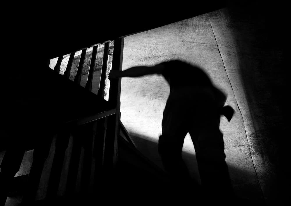 Mysterious Shadow on Stairs by Primož Kožuh — canvas wall art