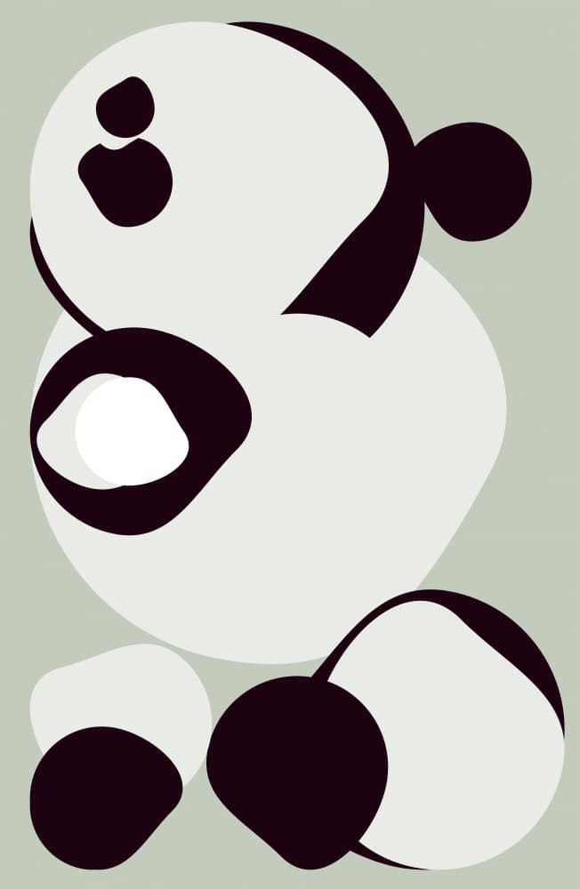 Abstract Panda Shapes by Rafa Mateo — canvas wall art