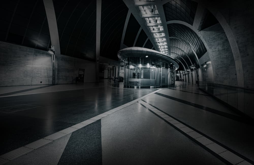 Futuristic Concrete Corridor by Stephan Rückert — canvas wall art