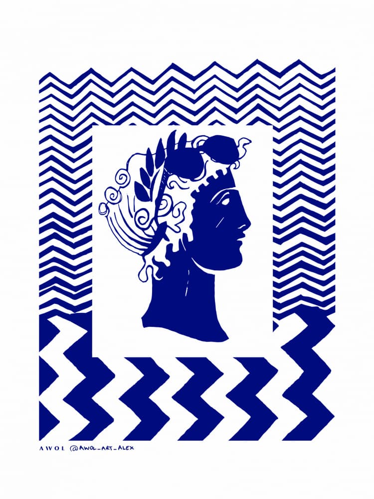 Classical Blue Head by Awol Art Alex — canvas wall art