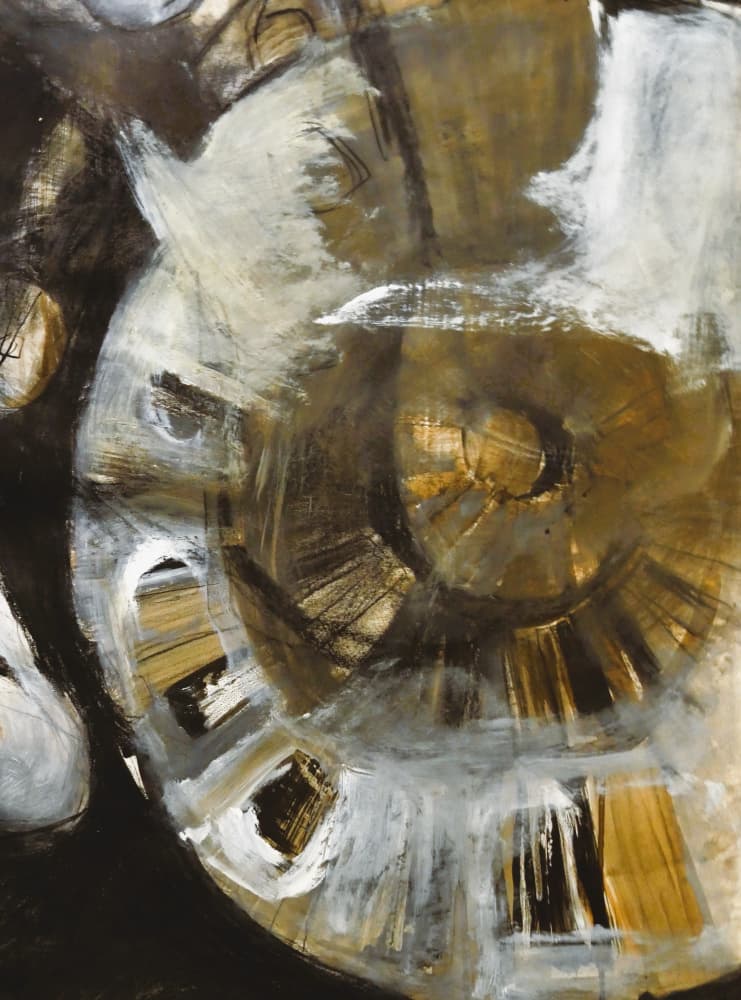 Dynamic Textured Spiral by Doris Schmitz — canvas wall art