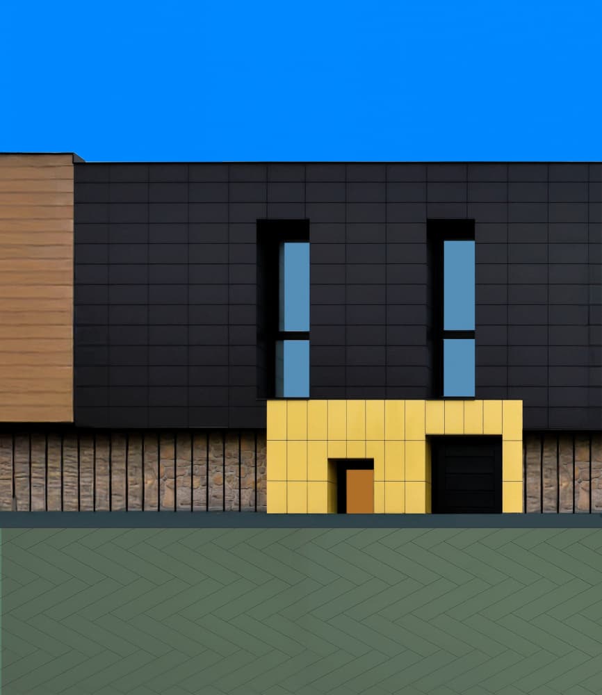 Modern Geometric Facade by Arnon Orbach — canvas wall art