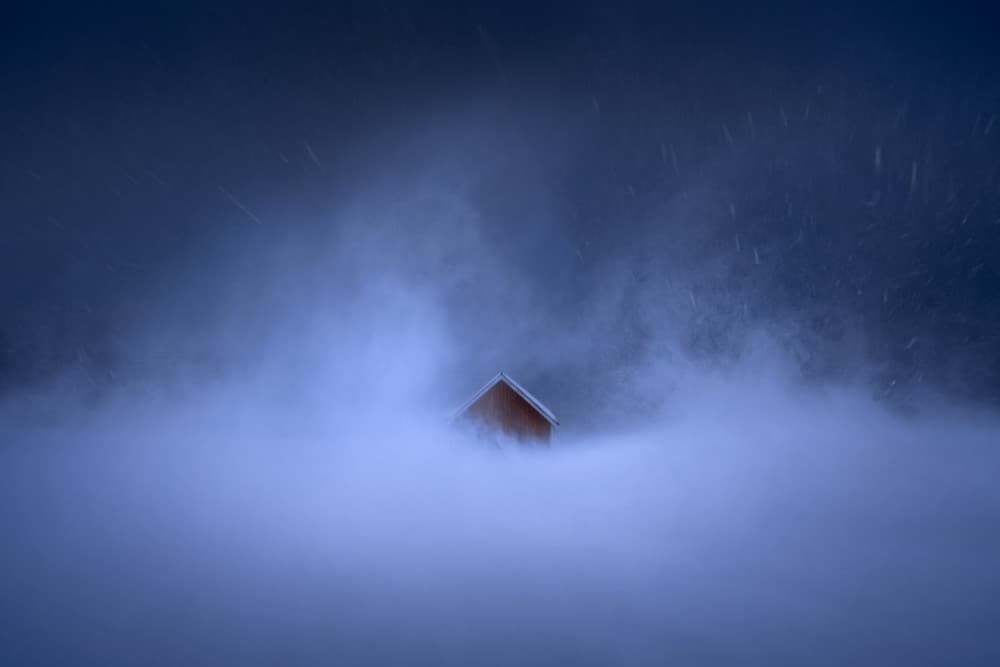 Isolated Winter Cabin by Marian Kuric QEP — canvas wall art