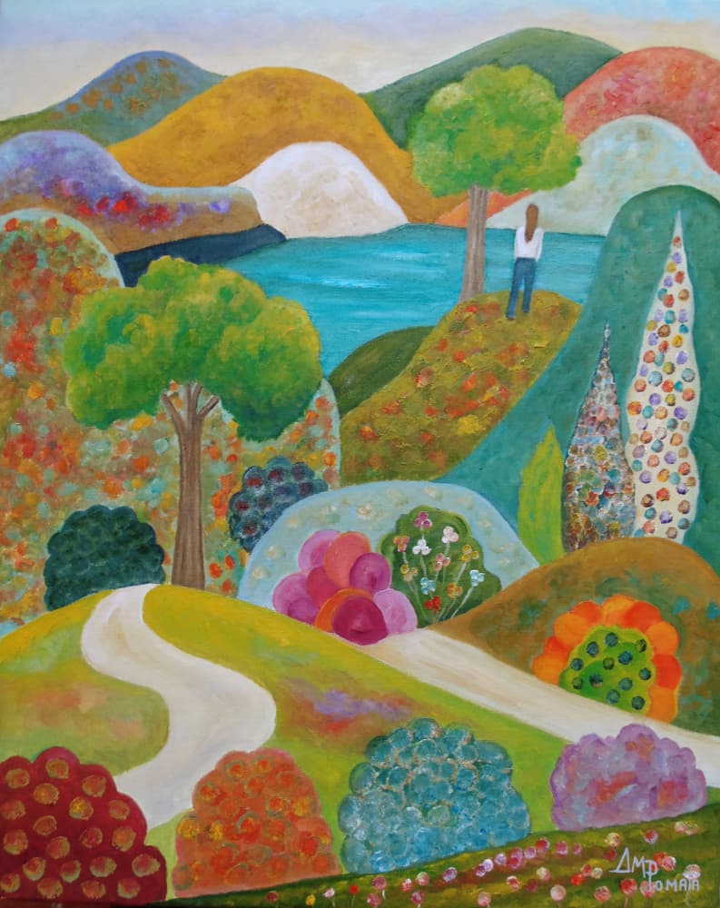 Winding Path to the Lake by Angeles M. Pomata — canvas wall art