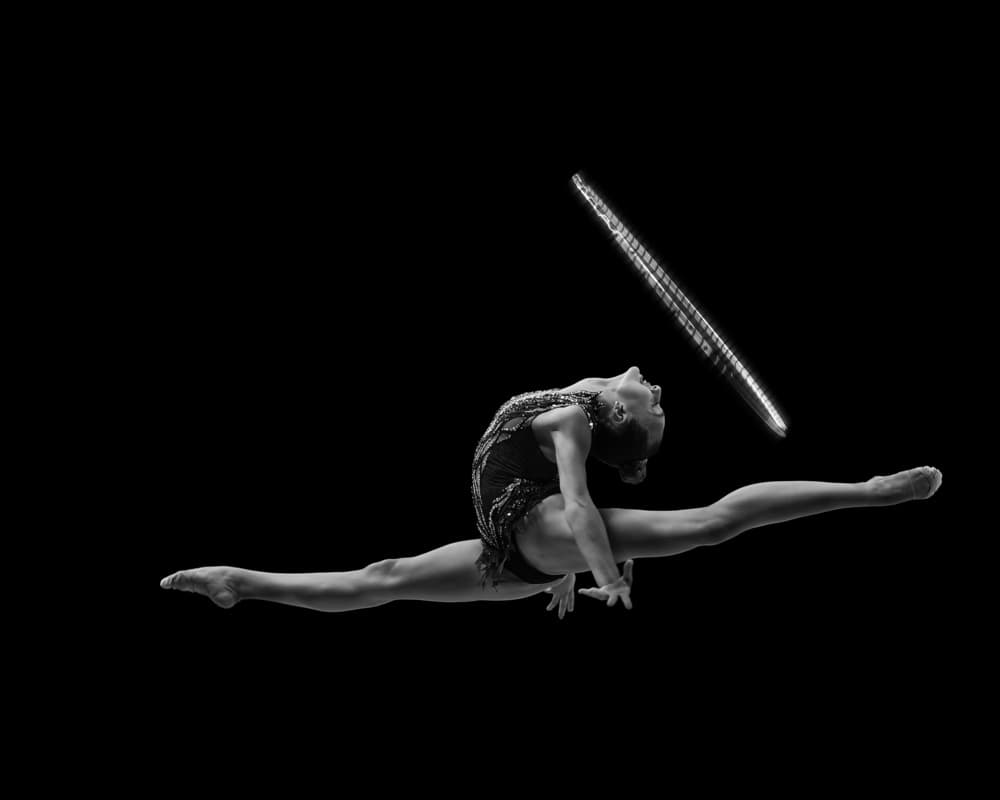 Rhythmic Gymnast Split Leap by Rob Li — canvas wall art