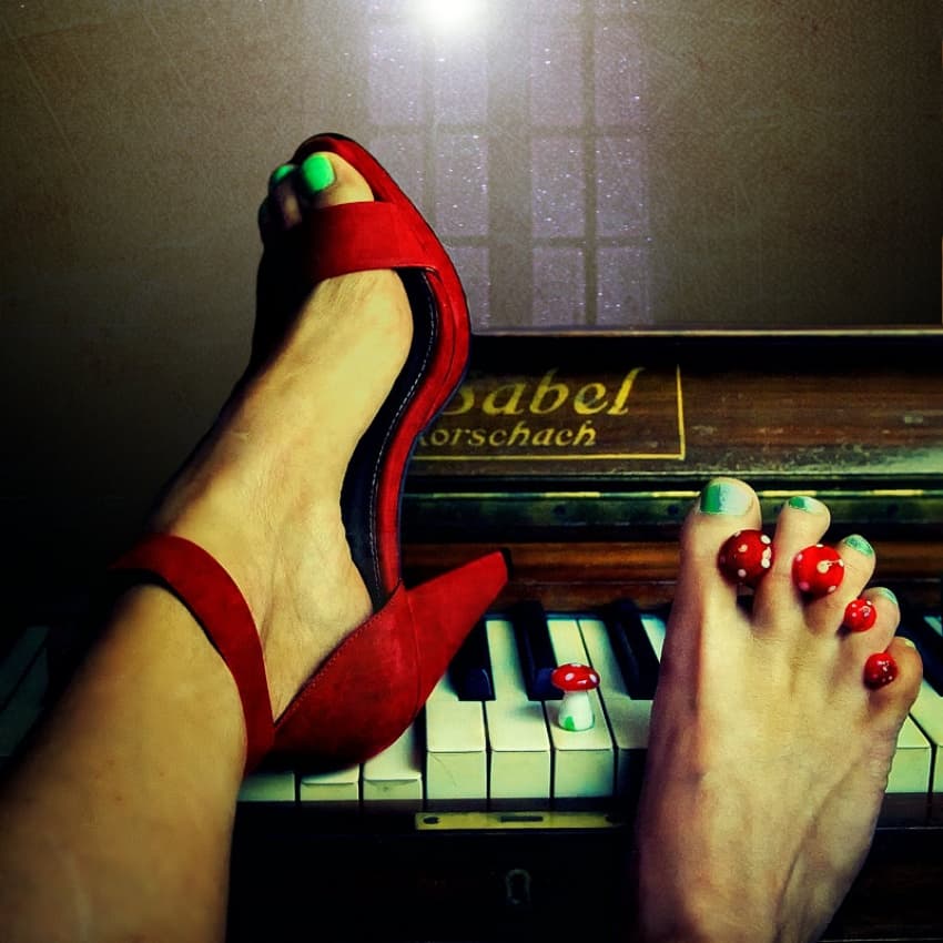 Whimsical Piano Play by ambra — canvas wall art