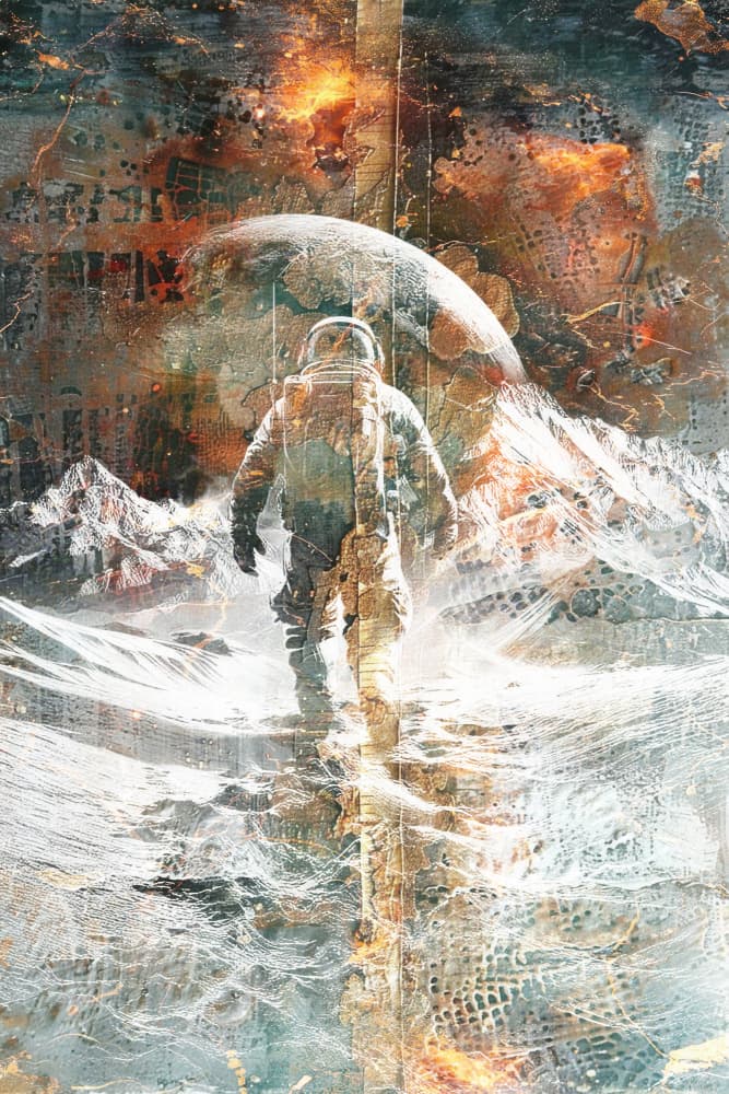 Astronaut's Cosmic Journey by Rafal Kulik — canvas wall art