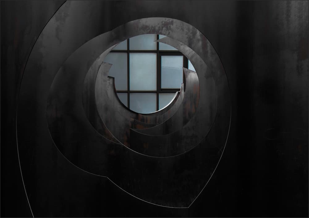 Dark Spiral Window by Gilbert Claes — canvas wall art