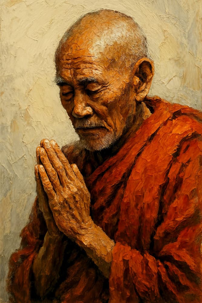 Serene Monk's Prayer by Natalie Bruns — canvas wall art