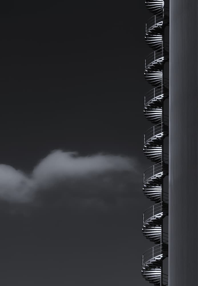 Spiral Staircase Ascent by Hans-Wolfgang Hawerkamp — canvas wall art