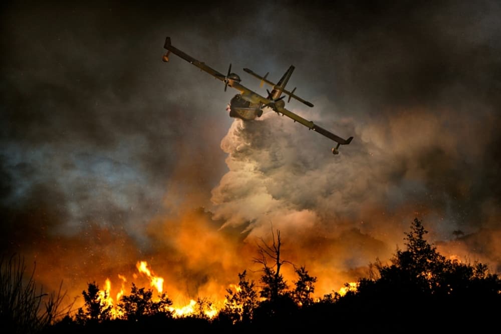 Wildfire Water Drop by Antonio Grambone — canvas wall art