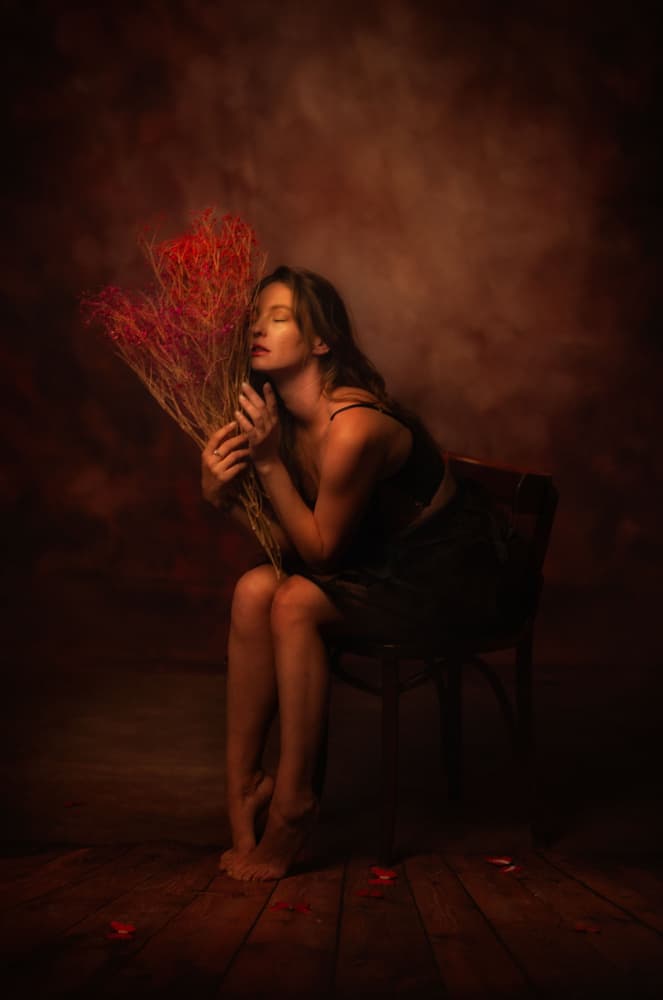 Quiet Red Embrace by Amnon Eichelberg — canvas wall art